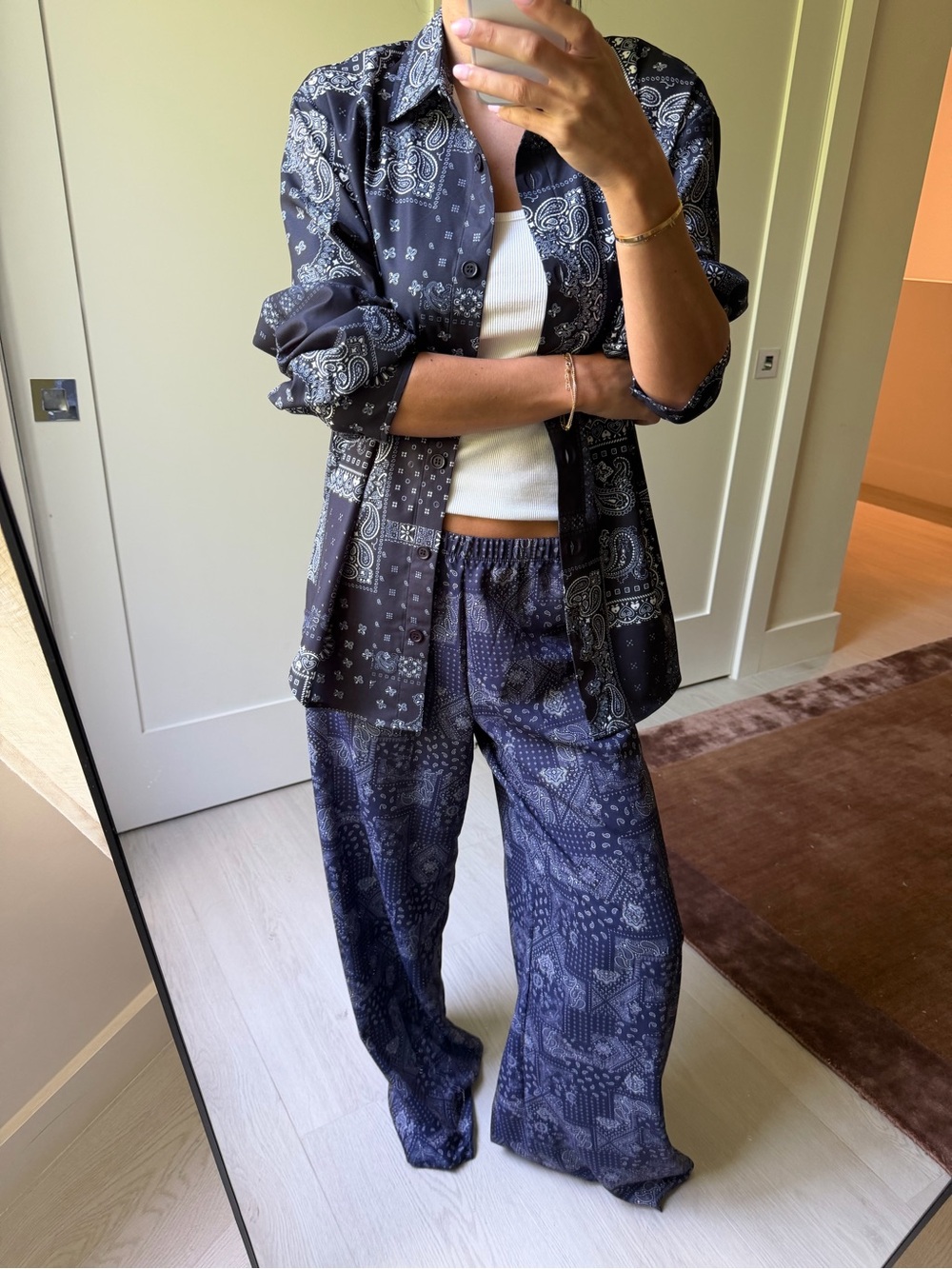 REVOLVE Black Paisley Print Wide Leg Pants